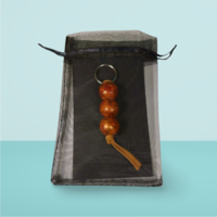 Tan and Bronze Hand Painted Wooden Fidget Keychain