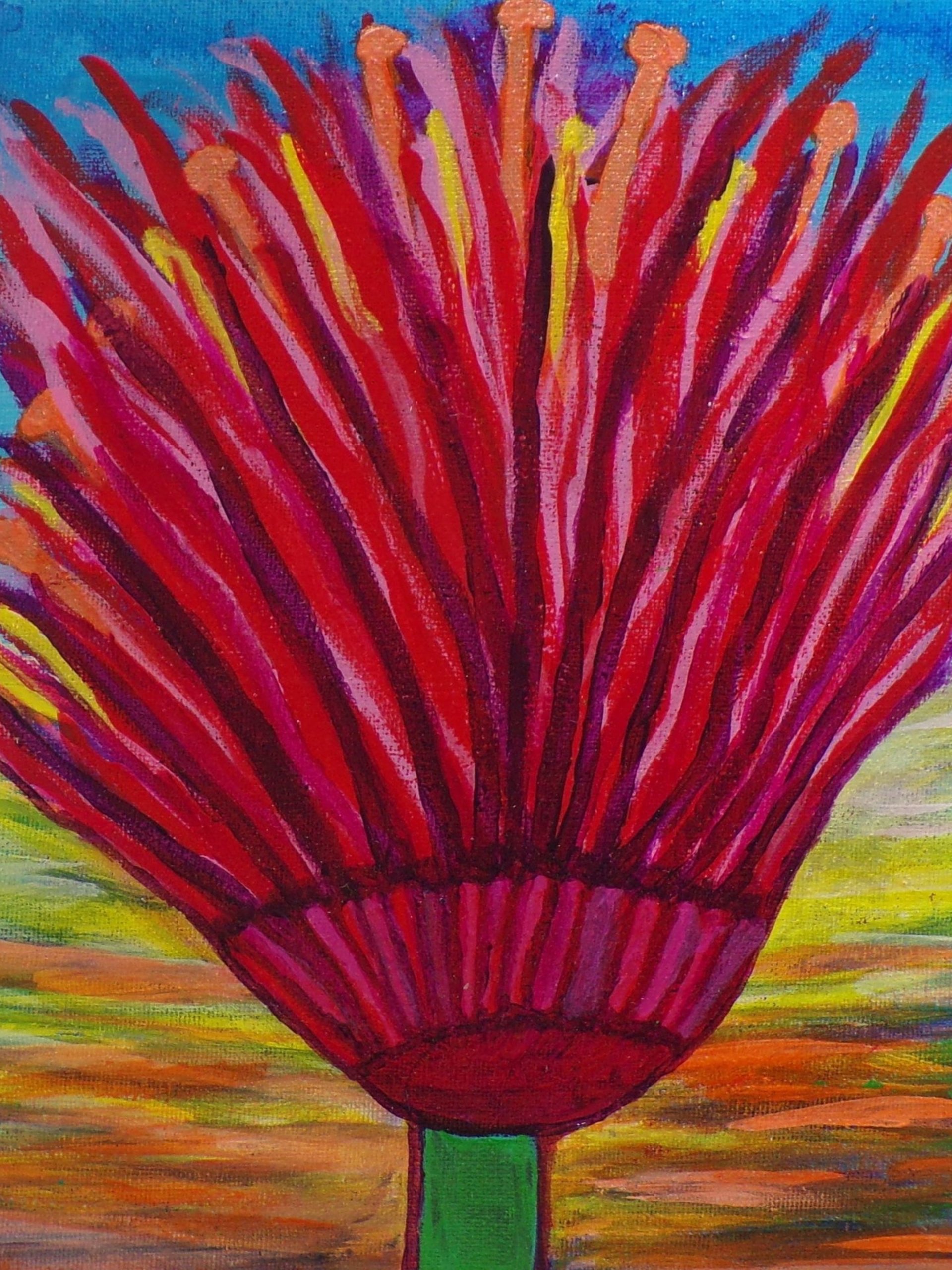 Paradise In Bloom- Original Semi Abstract Floral Acrylic Painting On Canvas