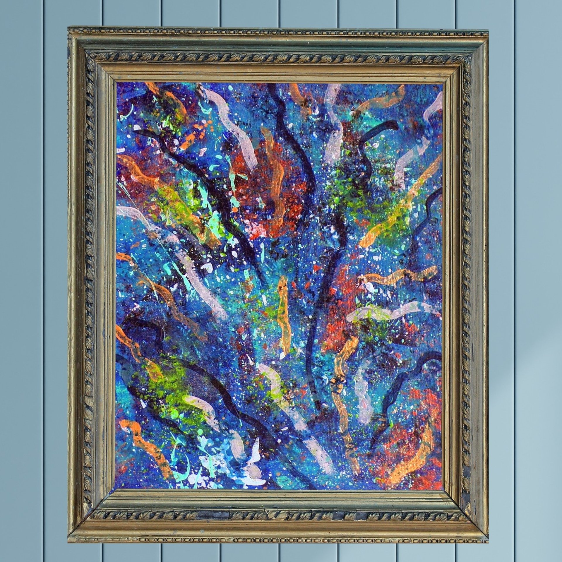 Ice on the River- Original Abstract Acrylic Painting On Canvas