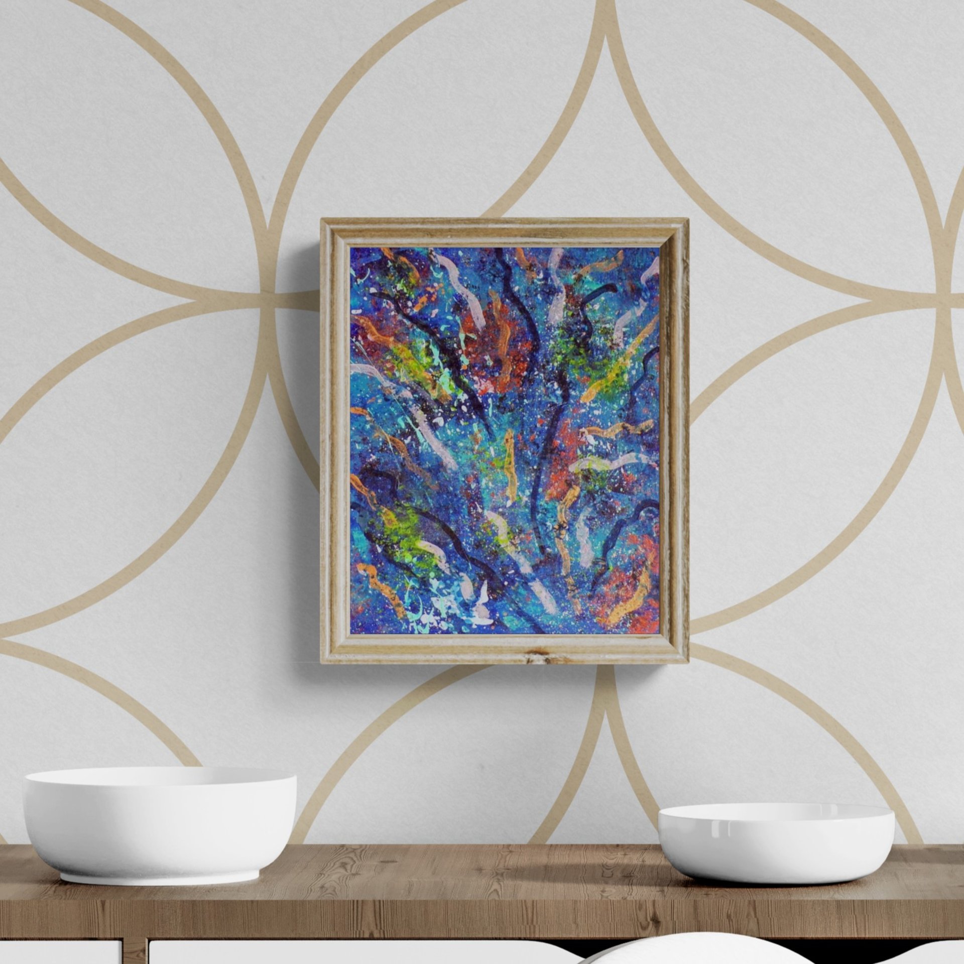 Ice on the River- Original Abstract Acrylic Painting On Canvas