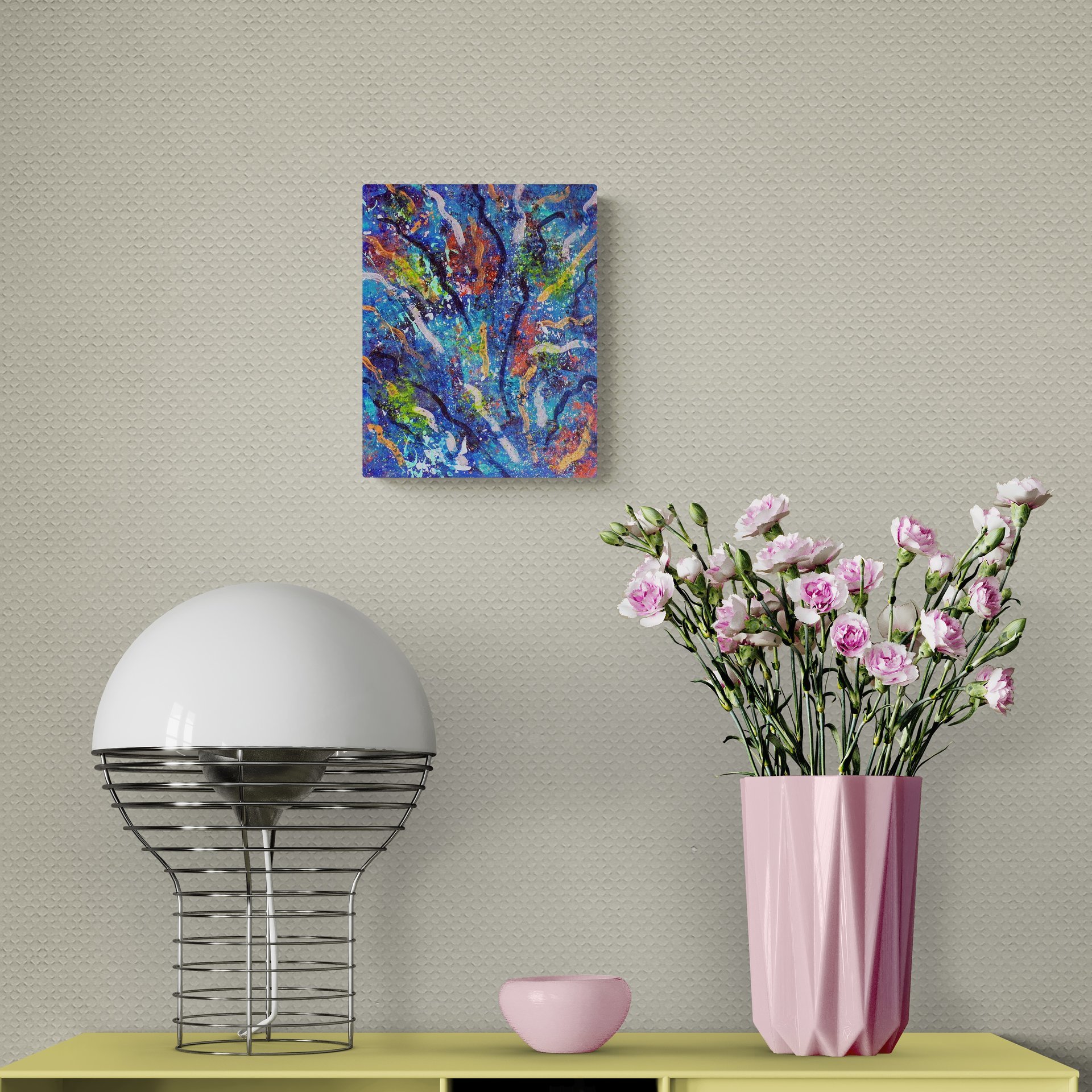 Ice on the River- Original Abstract Acrylic Painting On Canvas