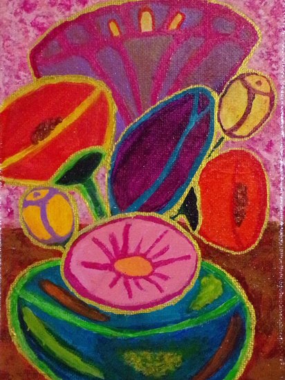 For Vincent- Original Semi Abstract Floral Acrylic Painting On Canvas