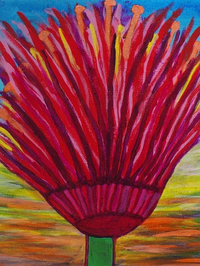 Paradise In Bloom- Original Semi Abstract Floral Acrylic Painting On Canvas