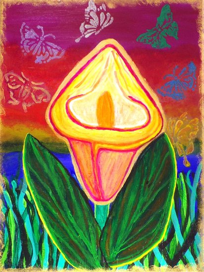 We Begin Anew- Original Semi Abstract Floral Acrylic Painting on Canvas