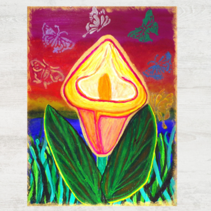 We Begin Anew- Original Semi Abstract Floral Acrylic Painting on Canvas